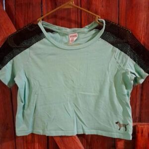 🤠Pink by Victoria's Secret Cropped Tee Size Small